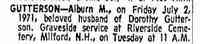 Alburn Morton GUTTERSON - New York Times New York, New York Jul 4, 1971 