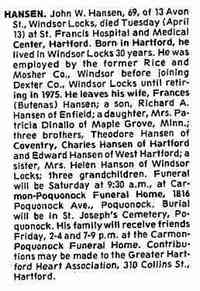 John Warner HANSEN - The Hartford Courant Hartford, Connecticut Apr 15, 1982