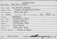 Guy Donovan HARWOOD - 1941 marriage Vermont, Vital Records, 1760-1954