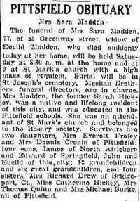 Sarah HICKEY - Springfield Republican Springfield, Massachusetts December 31, 1942