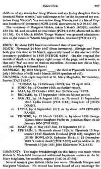 Robert HICKS - The Great Migration Begins: Immigrants to New England 1620-1633, Volumes I-III. (Online database: AmericanAncestors.org, New England Historic Genealog