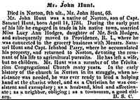 John HUNT - Obituary