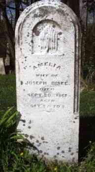 Amelia Millay JAMES - Grave Amelia Wife of Joseph Bisel Died Sept 20th 1861 Aged 64 Ys & 7 Ds
