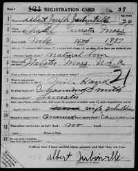 Albert Joseph JUBINVILLE - World War I Draft Registration (part 1)