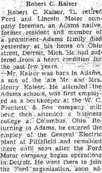 Robert Calvin KAISER - 