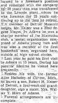 Robert Calvin KAISER - The North Adams Transcript North Adams, Massachusetts May 28, 1954