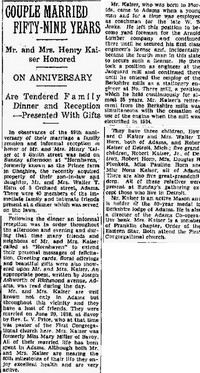 Mary Jane MILLER - COUPLE MARRIED FIFTY-NINE YEARS