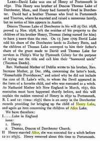 Henry LAKE - Title	Rhode Island Historical Society collections, Volumes 11-14 Published	1918 Original from	the University of Michigan Digitized	Mar 22, 2008 Pa