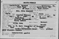 Mary Ella LAROSE - Death Vermont, Vital Records, 1760-1954