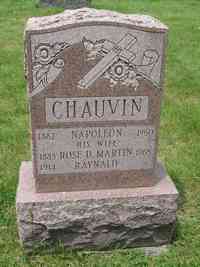 Napoleon CHAUVIN - Grave - St Josephs Cemetery, North Grosvenordale, CT