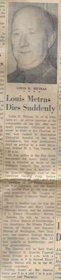 Louis Raoul METRAS - Obituary