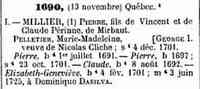 Pierre MILLET - Title	Dictionnaire généalogique des familles canadiennes depuis la fondation de la colonie Dictionnaire généalogique des familles canadiennes depuis 