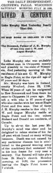 Luke MURPHY - Obituary