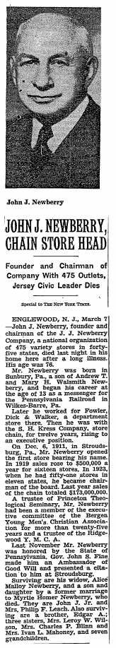 John Josiah NEWBERRY - Obituary