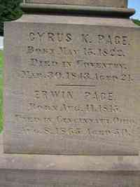Cyrus Kingsbury PAGE - Grave