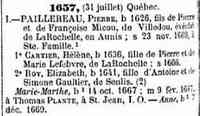 Pierre PAILLEREAU - Title Dictionnaire généalogique des familles canadiennes depuis la fondation de la colonie Dictionnaire généalogique des familles canadiennes depuis