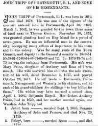 John TRIPP - Title	The Rhode Island historical magazine, Volumes 3-4 Editors	Henry Edward Turner, Risbrough Hammett Tilley Publisher	The Newport Historical Publi