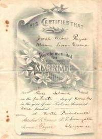 Joseph Aloysius PAYNE - 1900 marriage