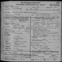 Marie Louise PELOQUIN - Death Certificate Massachusetts, State Vital Records, 1841-1920 Deaths 1918 vol 109 Southampton-Spencer Image 202 of 480 
