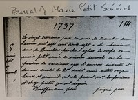 Marie-Gertrude PETIT - Burial