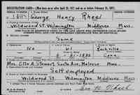 George Henry RHEEL - World War II Draft Registration Card