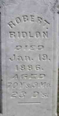 Robert Martin RIDLON - Grave