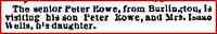 Pierre (Peter) TETR(E)AULT (ROWE) - Milton Boro Minutes (News Article) Date: 1888-10-31 Paper: Argus and Patriot Vermont