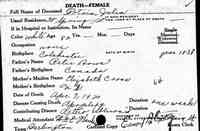 Julia A TETREAULT (ROWE) - Vermont State Archives and Records Administration; Montpelier, Vermont; Vermont Death Records, 1909-2008