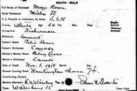 Moses (Moise) TETR(E)AULT (ROWE) - Vermont State Archives and Records Administration; Montpelier, Vermont; Vermont Death Records, 1909-2008