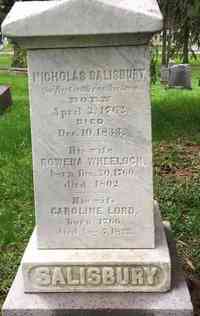Rowena WHEELOCK - Grave  Birth: 	Dec. 20, 1760 Death: 	1802    Family links:   Spouse:   Nicholas Salisbury (1762 - 1833)    Children:   Lydia Salisbury Smit