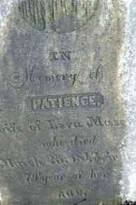 Patience SALISBURY - Grave  Inscription: age 79 yrs; w/o Ezra Mason