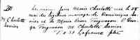 Marie Charlotte SAULNIER - Baptism 28 May 1846 Tracadie