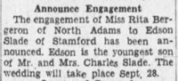 Edson S SLADE - 1940 engagement announcement