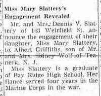 Mary Theresa SLATTERY - Brooklyn Daily Eagle Brooklyn, New York Tuesday, Sept. 21, 1948 
