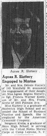 Agnes Regina "Jean" SLATTERY - Brooklyn Eagle Brooklyn, New York Tues, Jan 20, 1953