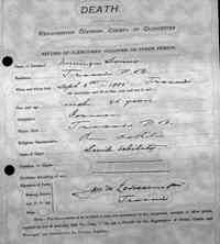 Dominique SAULNIER (SONIER) - 1905 Death Dominique Sonier Tracadie New Brunswick, Provincial Returns of Deaths, 1815-1919