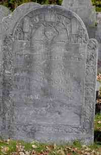 Samuel STONE - Grave  Memento mori I say unto all watch  Here lies Interred the Remains  of Capt. Samuel Stone, who Departed this Life April 5th 1769. In 