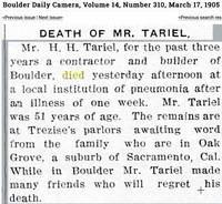 Herman Henry TARIEL (TARIO) - Obituary