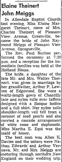 John Raymond MEIGGS - 1956 marriage