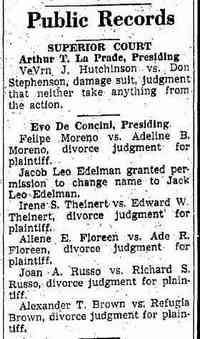 William Erdman "Edward W" THEINERT - 1944 Divorce Tucson Daily Citizen Tucson, Arizona Saturday, June 17, 1944