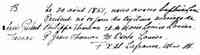 Louis Prudent THOMAS - 1851 Baptism St Jean Bte and St Joseph Tracadie, New Brunswick