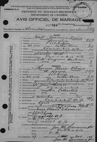 François Xavier "Frank" HALL - 1925 marriage