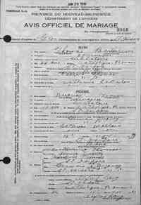 Joseph Barthélémie "Bert" THOMAS - 1937 marriage