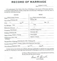 Joseph Wilfred THOMAS - Record of Marriage