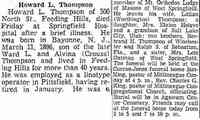 Howard Lyman THOMPSON - The Springfield Union Springfield, Massachusetts Saturday, March 4, 1961