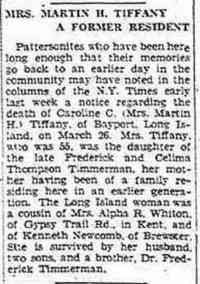 Caroline C TIMMERMAN - The Putnam County Courier Carmel, New York Thursday, April 8, 1965