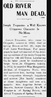 Joseph TREPANIA (TREPANIER) - Obituary