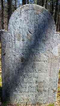 Elizabeth URANN - Grave Elizabeth Beede, Wife, Born Gilmanton, NH, Died November 20, 1824 92y 4m