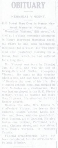 Philibert Hermidas VINCENT - Obituary
