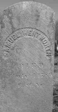 Samuel WENTWORTH - Grave  SAMUEL WENTWORTH died July 4, 1780 age 80 years